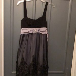 Juniors formal black and gray dress